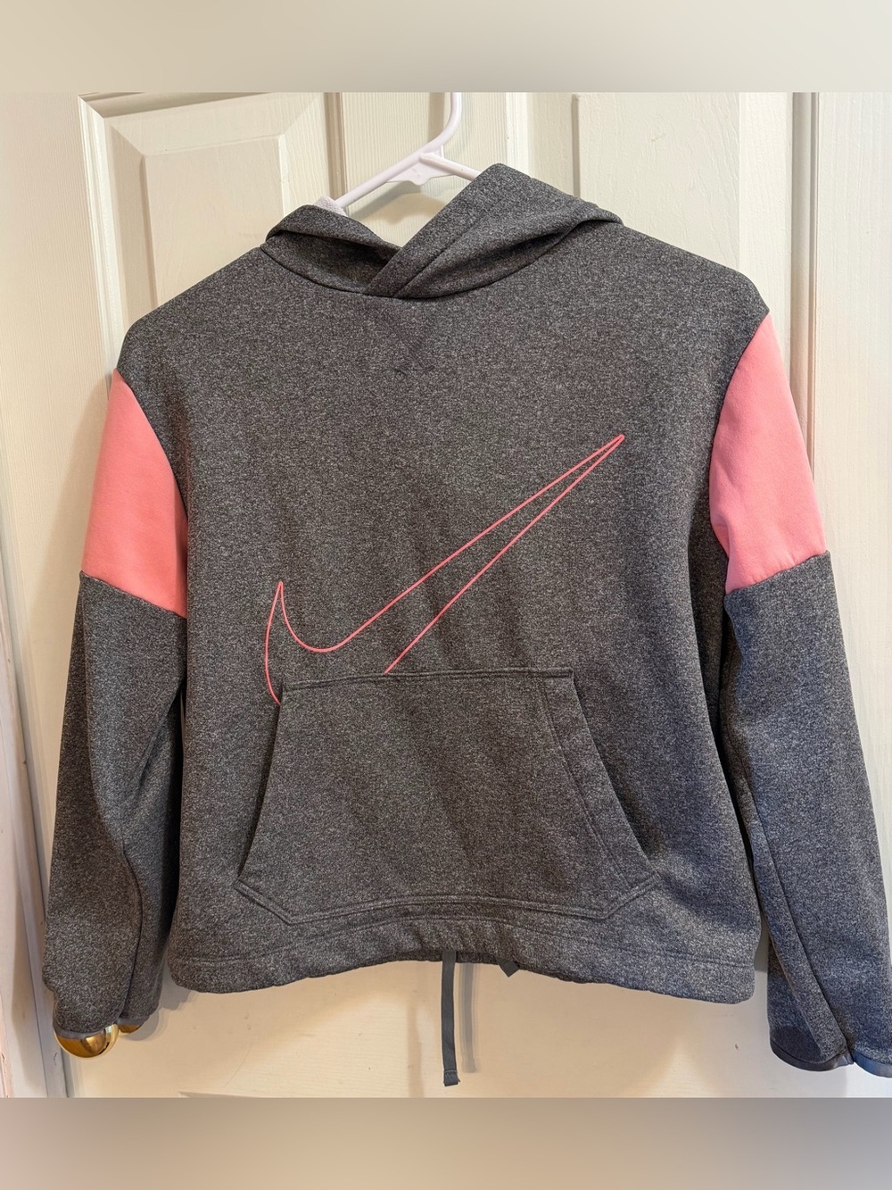 Nike Gray & Pink Colorblock Hoodie